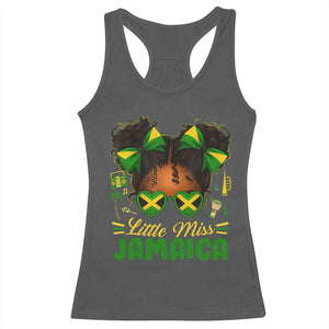 Little Miss Jamaica Racerback Tank Top Proud Jamaican Afro Black Girls Jamaica Flag Pride TS10 Dark Heather Print Your Wear