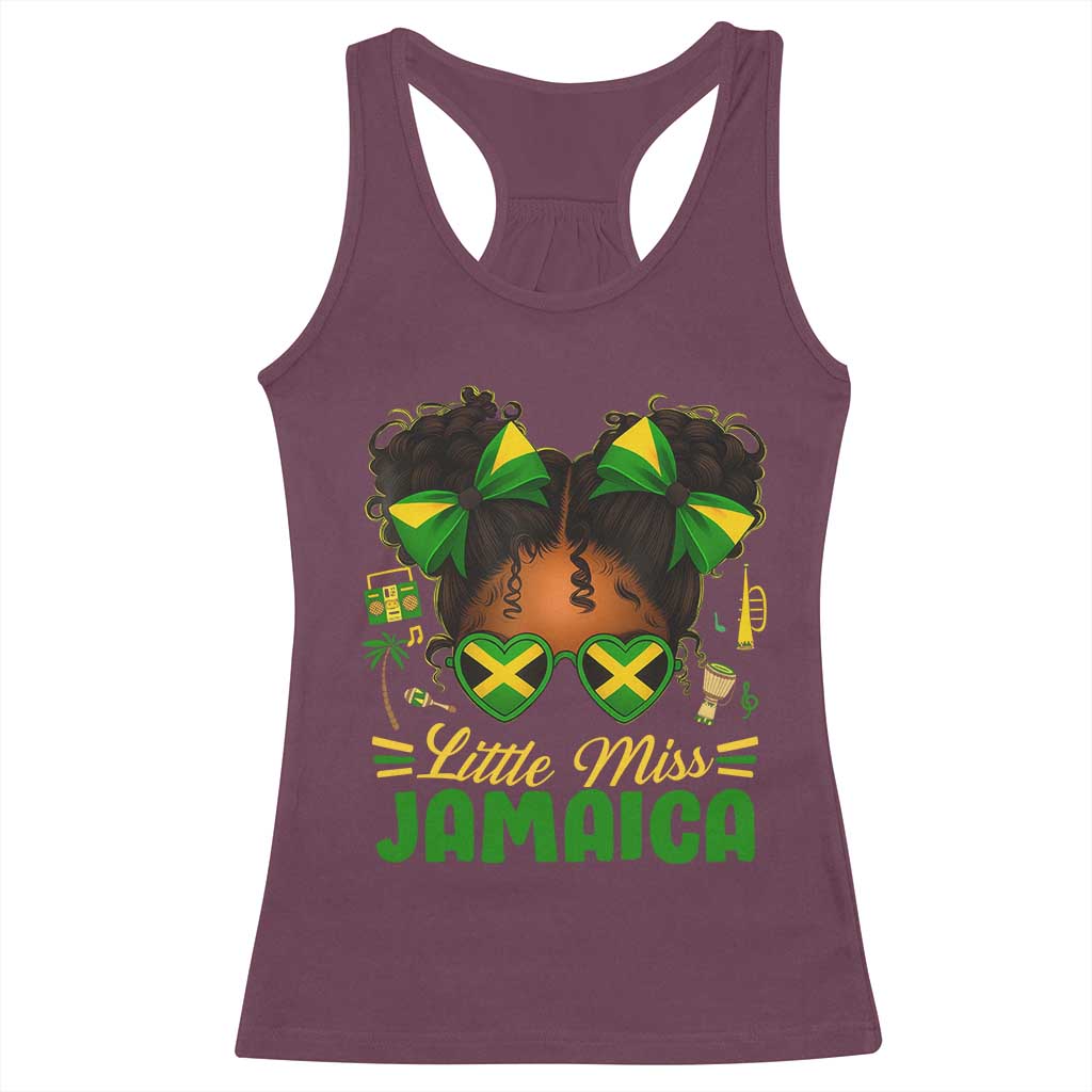 Little Miss Jamaica Racerback Tank Top Proud Jamaican Afro Black Girls Jamaica Flag Pride TS10 Maroon Print Your Wear