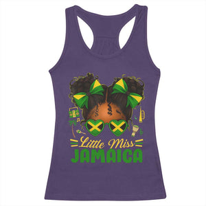 Little Miss Jamaica Racerback Tank Top Proud Jamaican Afro Black Girls Jamaica Flag Pride TS10 Purple Print Your Wear