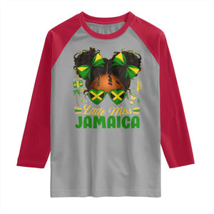 Little Miss Jamaica Raglan Shirt Proud Jamaican Afro Black Girls Jamaica Flag Pride TS10 Sport Gray Red Print Your Wear