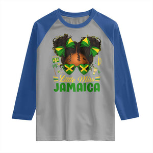 Little Miss Jamaica Raglan Shirt Proud Jamaican Afro Black Girls Jamaica Flag Pride TS10 Sport Gray Royal Print Your Wear