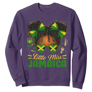 Little Miss Jamaica Sweatshirt Proud Jamaican Afro Black Girls Jamaica Flag Pride TS10 Purple Print Your Wear