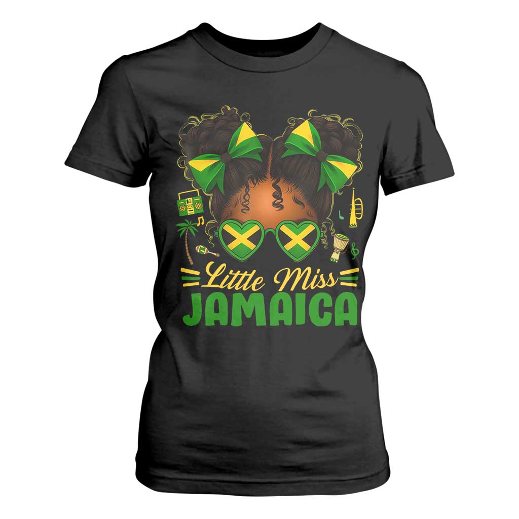Little Miss Jamaica T Shirt For Women Proud Jamaican Afro Black Girls Jamaica Flag Pride TS10 Black Print Your Wear