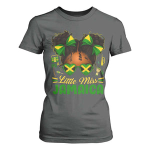 Little Miss Jamaica T Shirt For Women Proud Jamaican Afro Black Girls Jamaica Flag Pride TS10 Dark Heather Print Your Wear