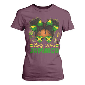 Little Miss Jamaica T Shirt For Women Proud Jamaican Afro Black Girls Jamaica Flag Pride TS10 Maroon Print Your Wear