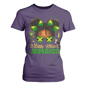 Little Miss Jamaica T Shirt For Women Proud Jamaican Afro Black Girls Jamaica Flag Pride TS10 Purple Print Your Wear