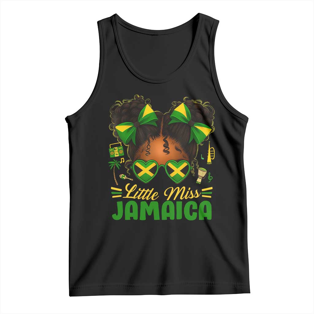 Little Miss Jamaica Tank Top Proud Jamaican Afro Black Girls Jamaica Flag Pride TS10 Black Print Your Wear