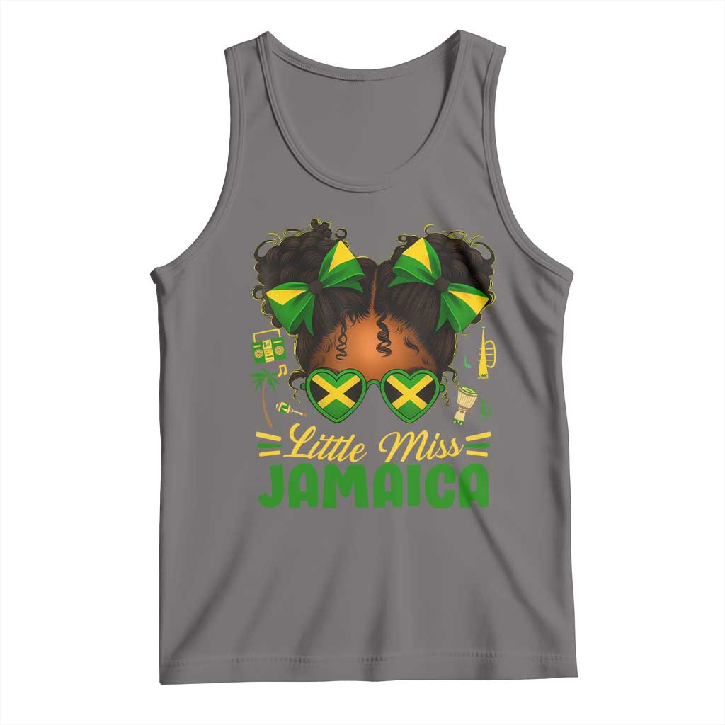 Little Miss Jamaica Tank Top Proud Jamaican Afro Black Girls Jamaica Flag Pride TS10 Deep Heather Print Your Wear