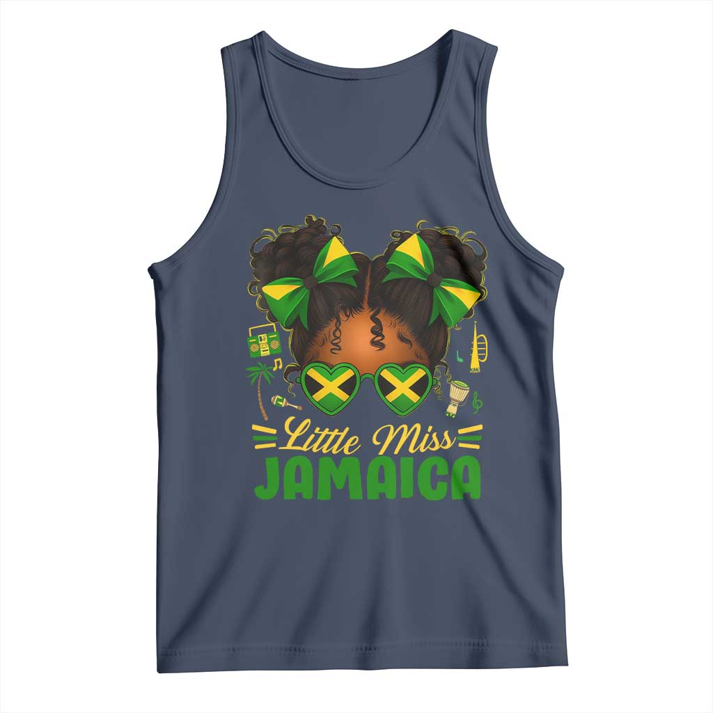 Little Miss Jamaica Tank Top Proud Jamaican Afro Black Girls Jamaica Flag Pride TS10 Navy Print Your Wear