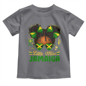 Little Miss Jamaica Toddler T Shirt Proud Jamaican Afro Black Girls Jamaica Flag Pride TS10 Charcoal Print Your Wear