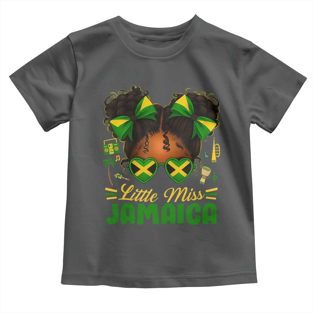 Little Miss Jamaica Toddler T Shirt Proud Jamaican Afro Black Girls Jamaica Flag Pride TS10 Dark Heather Print Your Wear