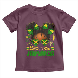 Little Miss Jamaica Toddler T Shirt Proud Jamaican Afro Black Girls Jamaica Flag Pride TS10 Maroon Print Your Wear