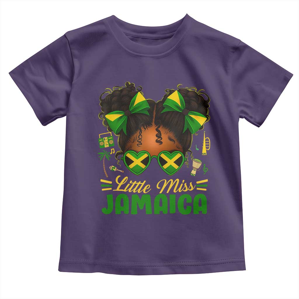Little Miss Jamaica Toddler T Shirt Proud Jamaican Afro Black Girls Jamaica Flag Pride TS10 Purple Print Your Wear