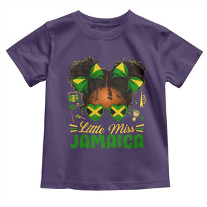 Little Miss Jamaica Toddler T Shirt Proud Jamaican Afro Black Girls Jamaica Flag Pride TS10 Purple Print Your Wear