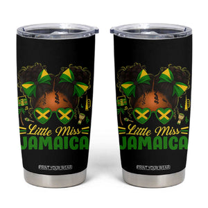 Little Miss Jamaica Tumbler Cup Proud Jamaican Afro Black Girls Jamaica Flag Pride TS10 Black Print Your Wear