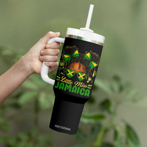 Little Miss Jamaica Tumbler With Handle Proud Jamaican Afro Black Girls Jamaica Flag Pride TS10 Print Your Wear