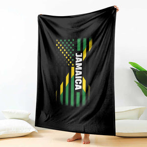 Jamaican American Flag Throw Blanket Distressed Jamaica America Usa Flag TS10 Print Your Wear