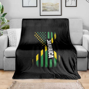 Jamaican American Flag Throw Blanket Distressed Jamaica America Usa Flag TS10 Print Your Wear
