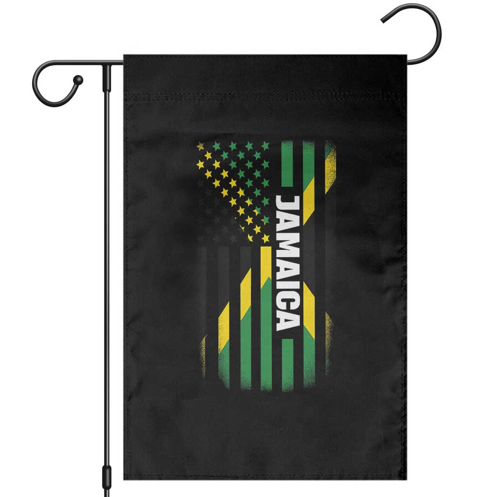 Jamaican American Flag Garden Flag Distressed Jamaica America Usa Flag TS10 Black Print Your Wear