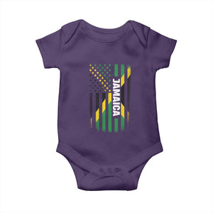 Jamaican American Flag Baby Onesie Distressed Jamaica America Usa Flag TS10 Purple Print Your Wear