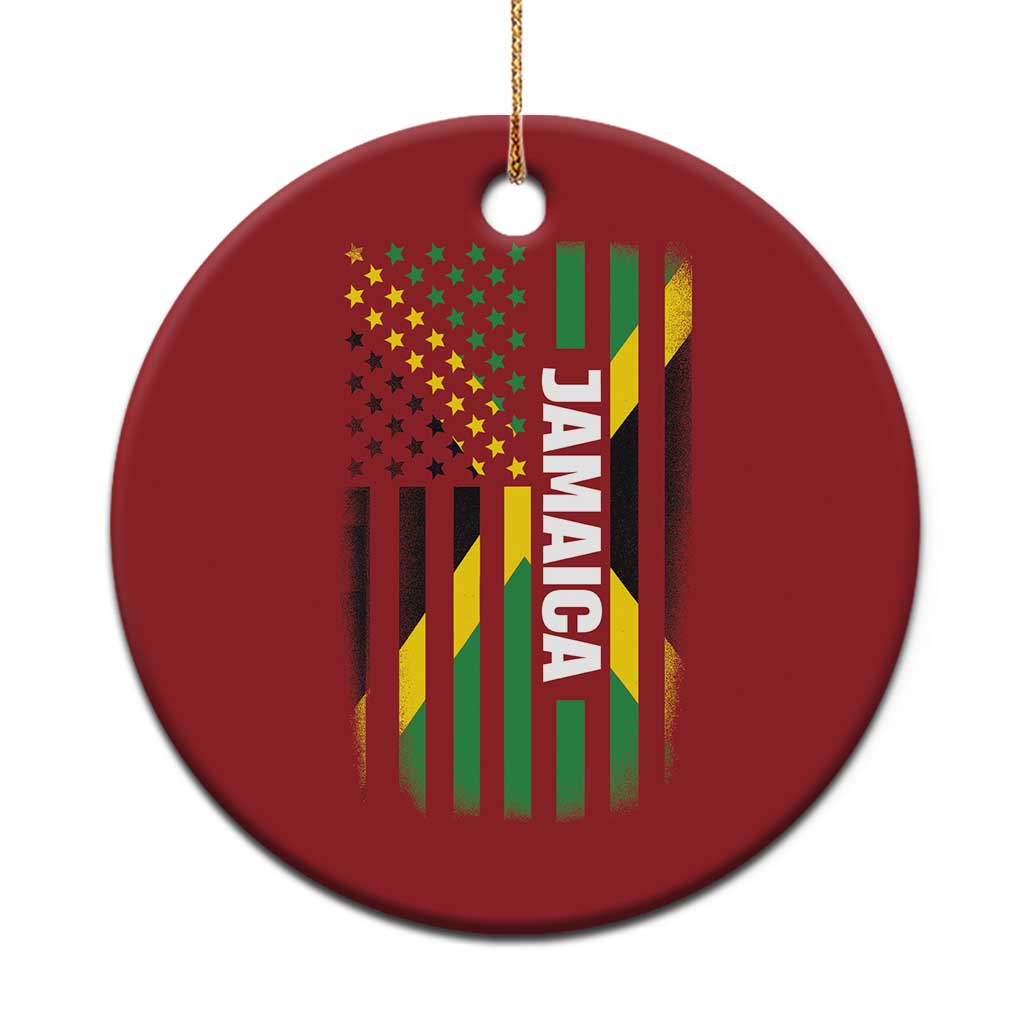 Jamaican American Flag Christmas Ornament Distressed Jamaica America Usa Flag TS10 Print Your Wear