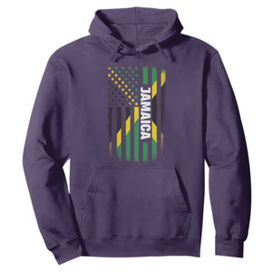 Jamaican American Flag Hoodie Distressed Jamaica America Usa Flag TS10 Purple Print Your Wear