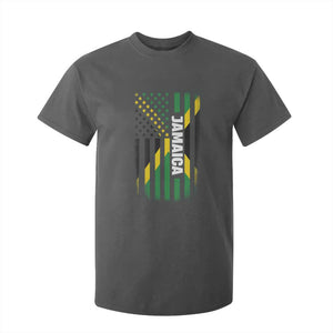 Jamaican American Flag T Shirt For Kid Distressed Jamaica America Usa Flag TS10 Dark Heather Print Your Wear