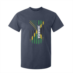 Jamaican American Flag T Shirt For Kid Distressed Jamaica America Usa Flag TS10 Navy Print Your Wear