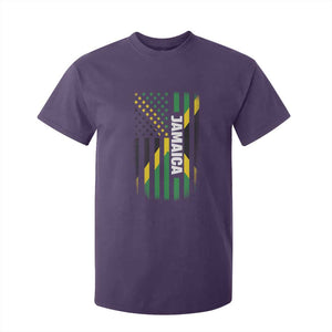 Jamaican American Flag T Shirt For Kid Distressed Jamaica America Usa Flag TS10 Purple Print Your Wear
