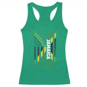 Jamaican American Flag Racerback Tank Top Distressed Jamaica America Usa Flag TS10 Irish Green Print Your Wear