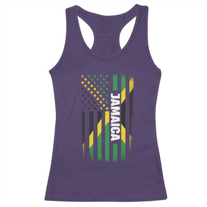 Jamaican American Flag Racerback Tank Top Distressed Jamaica America Usa Flag TS10 Purple Print Your Wear