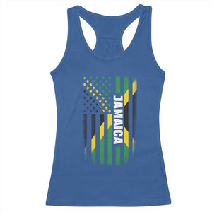 Jamaican American Flag Racerback Tank Top Distressed Jamaica America Usa Flag TS10 Royal Blue Print Your Wear