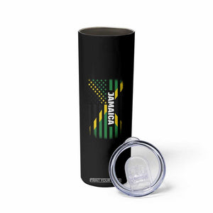 Jamaican American Flag Skinny Tumbler Distressed Jamaica America Usa Flag TS10 Print Your Wear