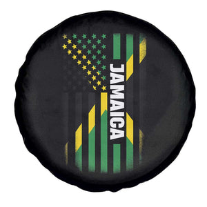 Jamaican American Flag Spare Tire Cover Distressed Jamaica America Usa Flag TS10 Print Your Wear