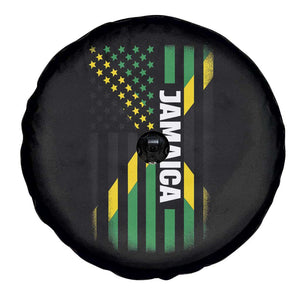 Jamaican American Flag Spare Tire Cover Distressed Jamaica America Usa Flag TS10 Print Your Wear