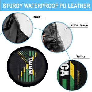 Jamaican American Flag Spare Tire Cover Distressed Jamaica America Usa Flag TS10 Print Your Wear