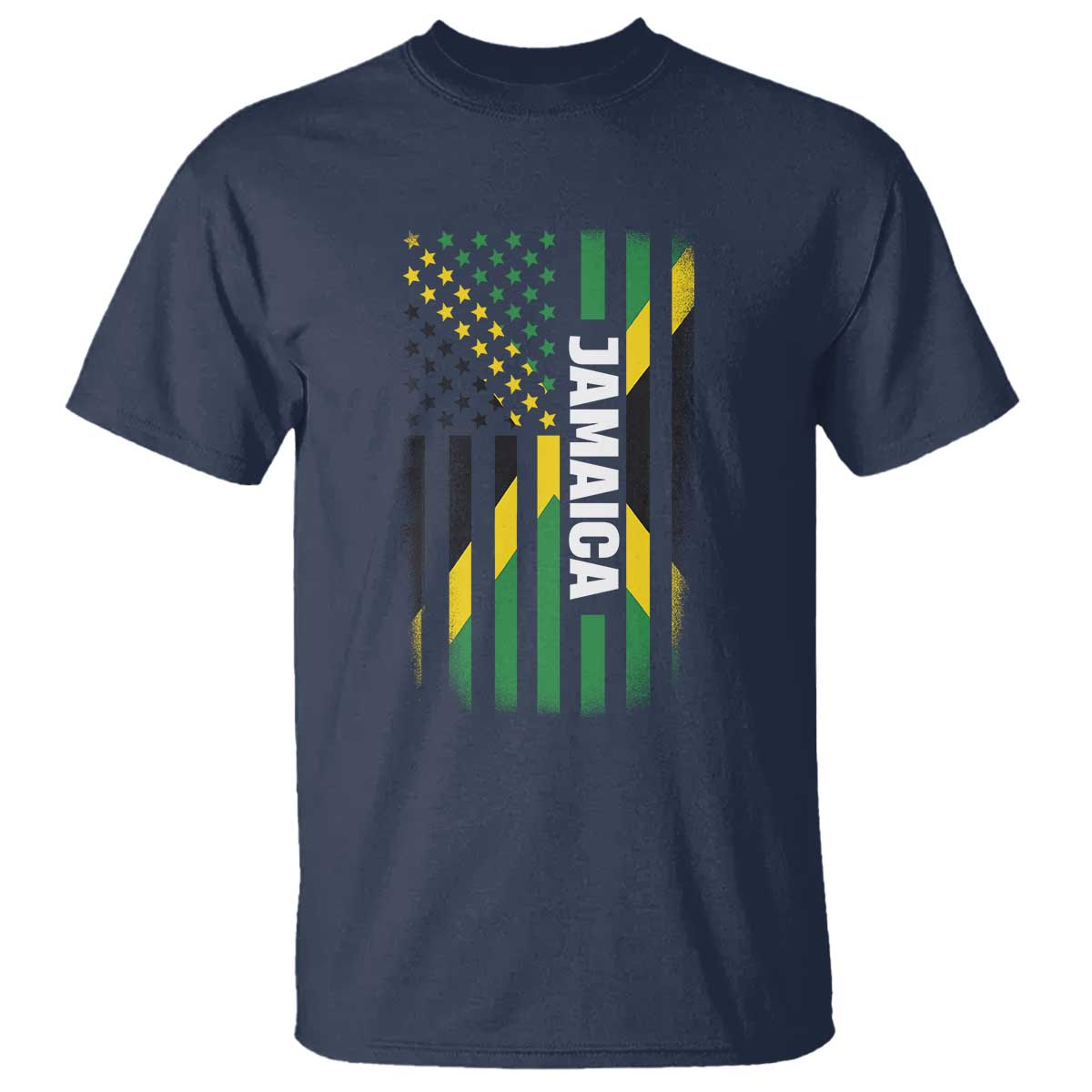 Jamaican American Flag T Shirt Distressed Jamaica America Usa Flag TS10 Navy Print Your Wear