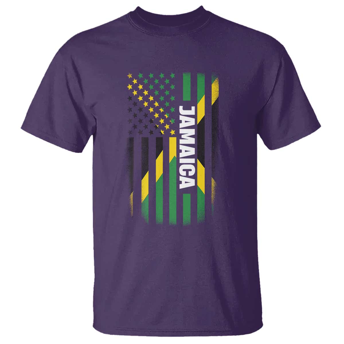 Jamaican American Flag T Shirt Distressed Jamaica America Usa Flag TS10 Purple Print Your Wear