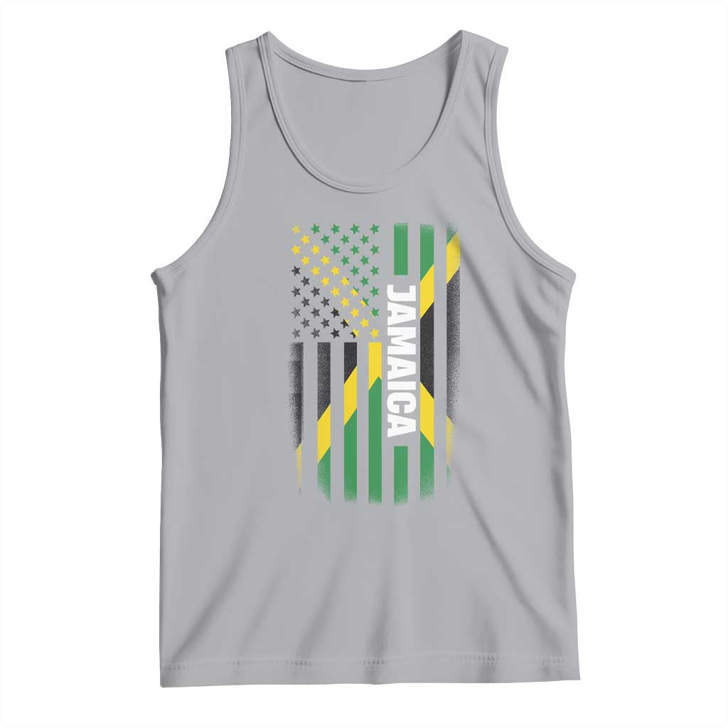 Jamaican American Flag Tank Top Distressed Jamaica America Usa Flag TS10 Athletic Heather Print Your Wear