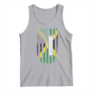 Jamaican American Flag Tank Top Distressed Jamaica America Usa Flag TS10 Athletic Heather Print Your Wear