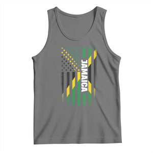 Jamaican American Flag Tank Top Distressed Jamaica America Usa Flag TS10 Black Heather Print Your Wear