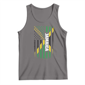 Jamaican American Flag Tank Top Distressed Jamaica America Usa Flag TS10 Deep Heather Print Your Wear