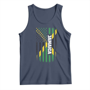Jamaican American Flag Tank Top Distressed Jamaica America Usa Flag TS10 Navy Print Your Wear