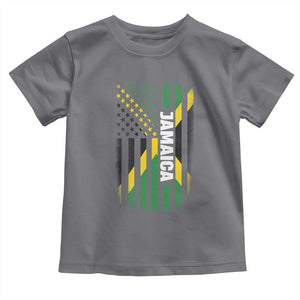 Jamaican American Flag Toddler T Shirt Distressed Jamaica America Usa Flag TS10 Charcoal Print Your Wear