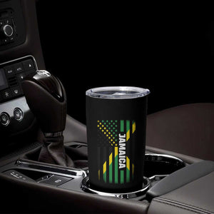 Jamaican American Flag Tumbler Cup Distressed Jamaica America Usa Flag TS10 Print Your Wear
