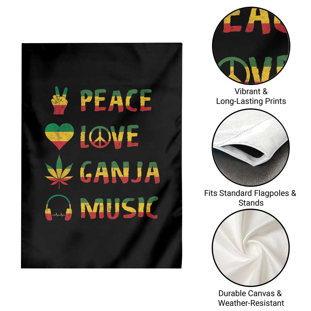 Rasta Weed Garden Flag Peace Love Ganja Marijuana Cannabis Reggae Music TS10 Print Your Wear
