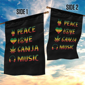 Rasta Weed Garden Flag Peace Love Ganja Marijuana Cannabis Reggae Music TS10 Print Your Wear