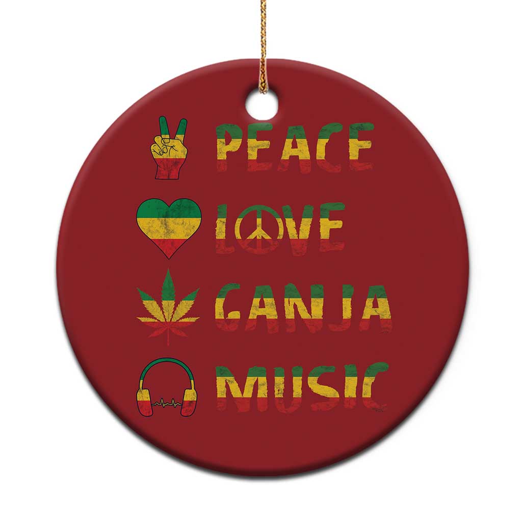 Rasta Weed Christmas Ornament Peace Love Ganja Marijuana Cannabis Reggae Music TS10 Print Your Wear