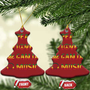 Rasta Weed Christmas Ornament Peace Love Ganja Marijuana Cannabis Reggae Music TS10 Christmas Tree Red Print Your Wear