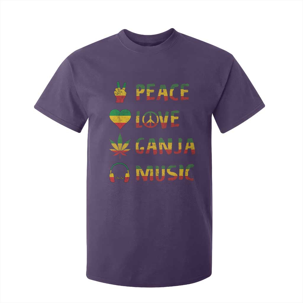 Rasta Weed T Shirt For Kid Peace Love Ganja Marijuana Cannabis Reggae Music TS10 Purple Print Your Wear